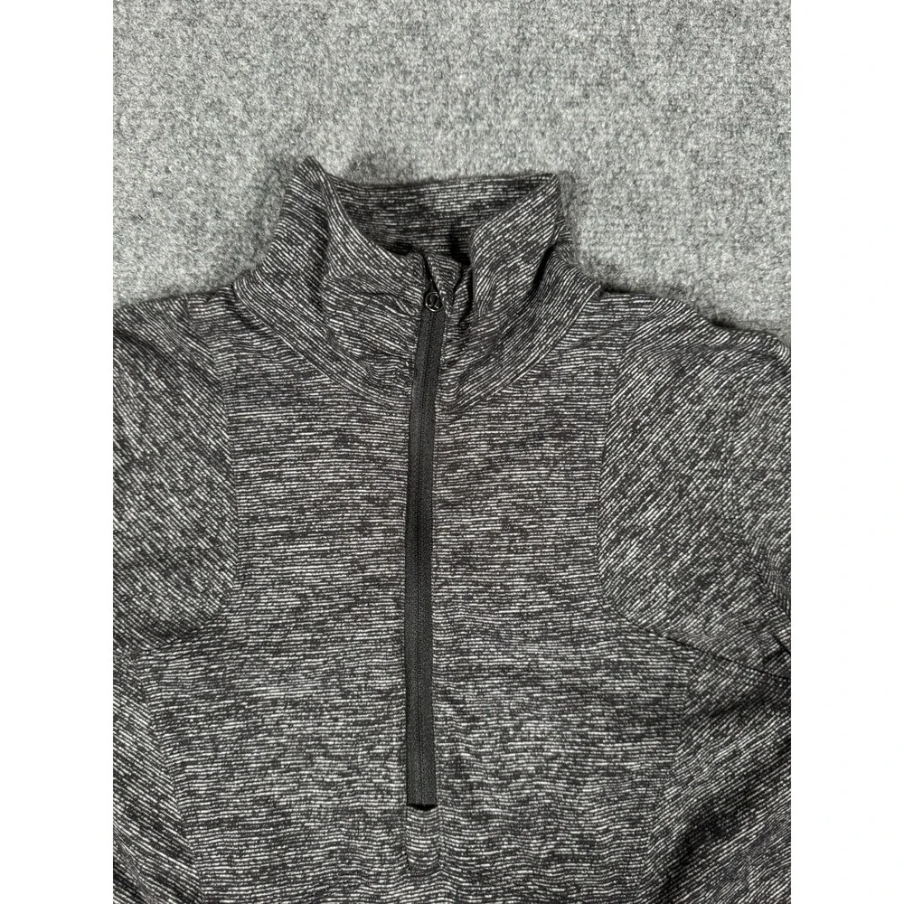 Lululemon Extra Mile 1/2 Zip Womens Size 2 Heathered Gray Yoga Gym‎ Running